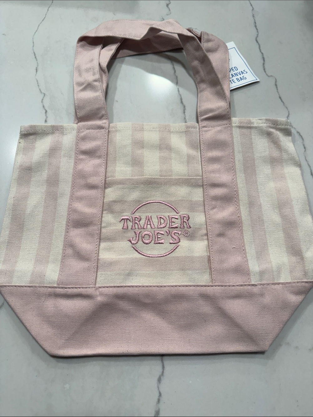 🔥🔥Trader Joe’s Mini Pink Striped Tote